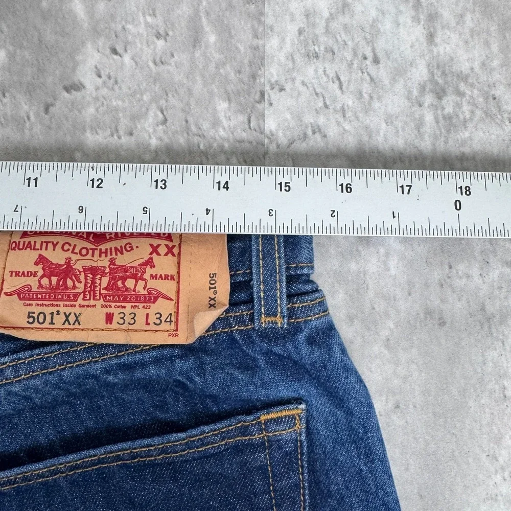 Vintage Levis 501XX Jeans‎ 33x34 (31x30) Blue Dark Wash Denim Straight Y2K